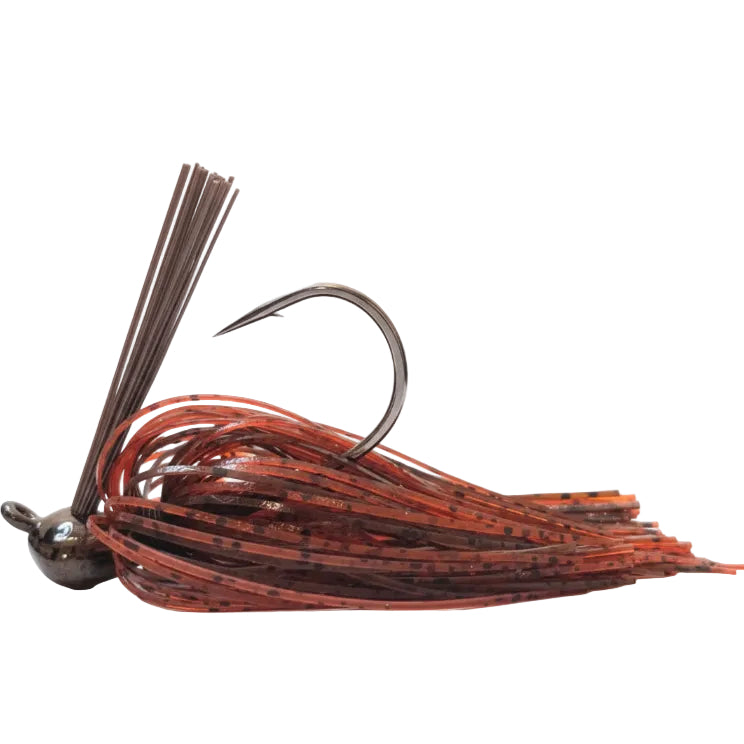 mr stumpy fishing lure with red and black skirt