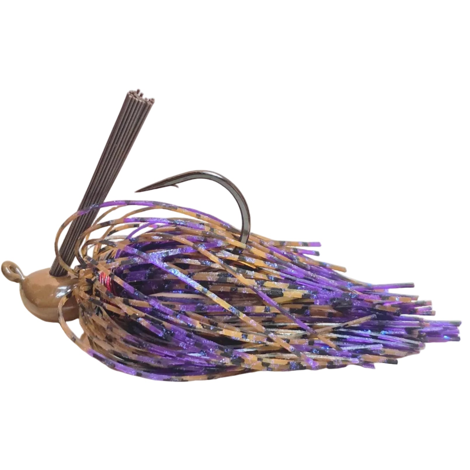 Fishing lure with purple and brown details 